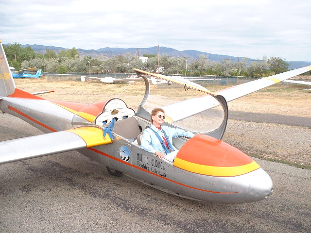 Sharon in the glider